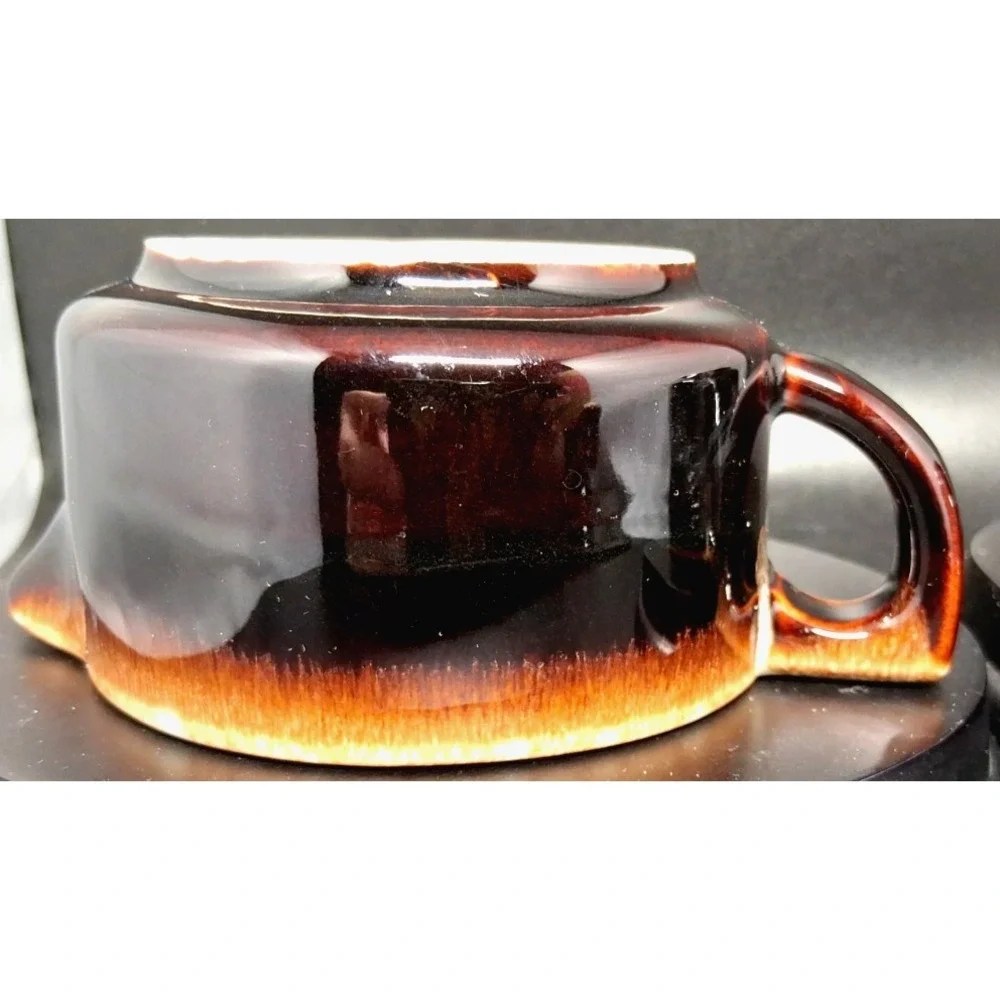 Vintage Pfaltzgraff Gourmet Brown Drip‎ Glaze Creamer, Sugar Set w/ Lid, #24,#23